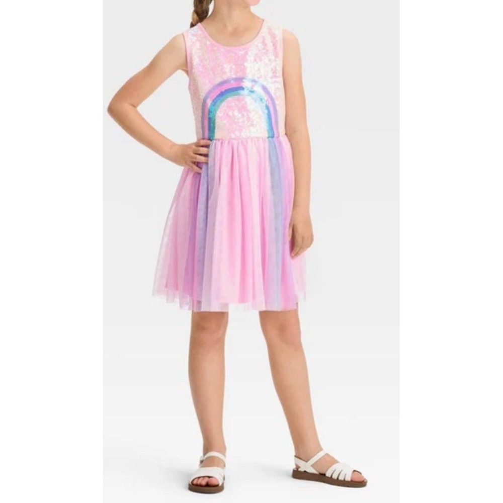 Zenzi Girls' Elegant Rainbow Dress Dusty‎ Pink/Plum Rose XL(14).